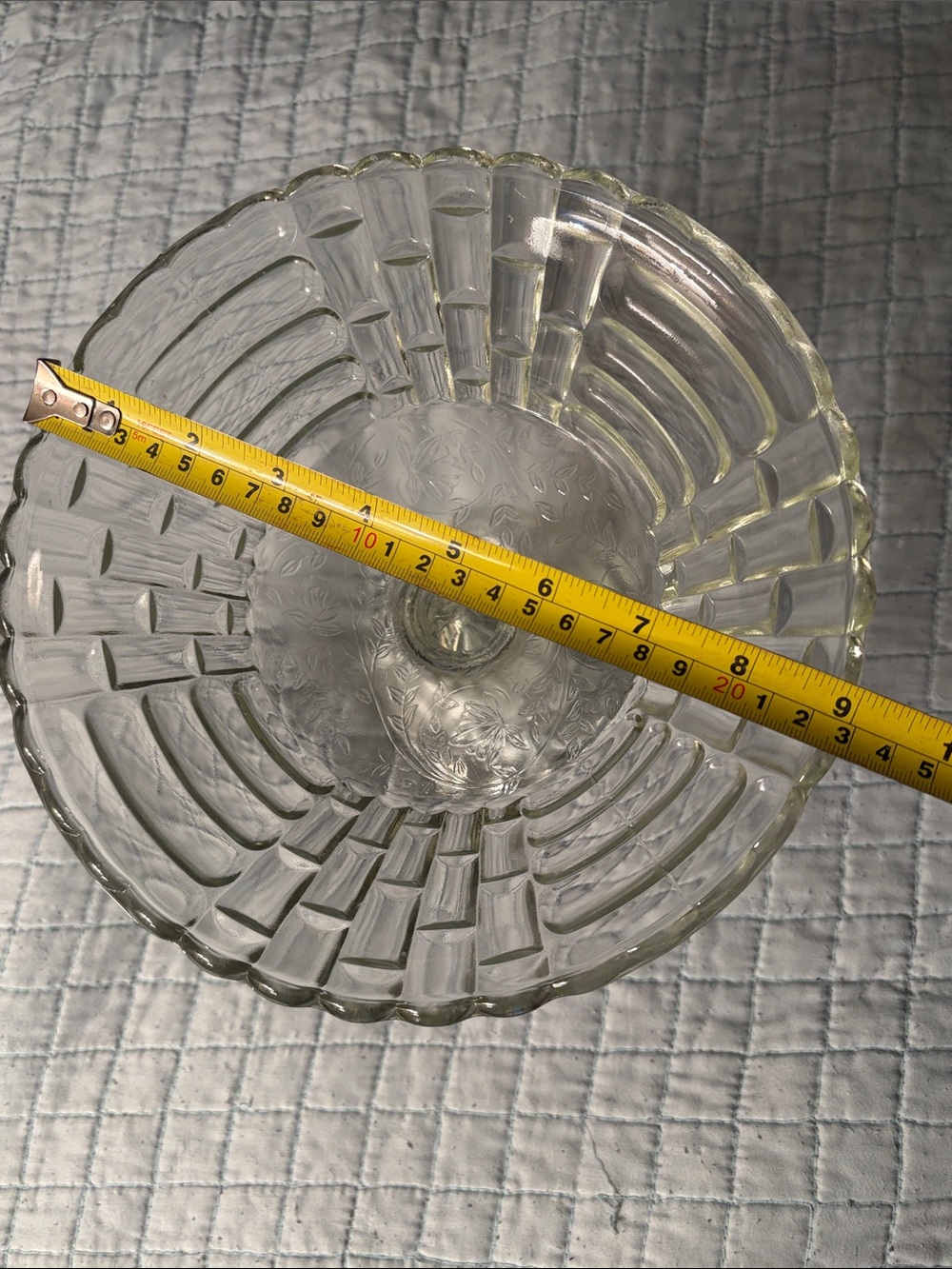 Vintage Clear Glass Compote Pedestal Vase - Picture 3 of 10